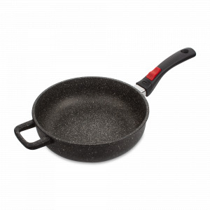 Сковорода глубокая, для индукционных плит, с антипригарным покрытием, диам. 24 см, высота 8 см, съемная ручка, литой алюминий, толщина дна 8 мм., серия Hard Cook Сlicca Induction, OLYMPIA, Италия, OLYMPIA (Италия)