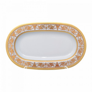 Блюдо овальное White Gold, 24 х 14 см, фарфор, белый, золотой, серия Constanza Imperial, FALKENPORZELLAN, Германия, Блюда из фарфора