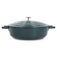 Кастрюля с крышкой низкая, 4 л, 28 см, литой алюминий, зеленый, серия MasterClass, KITCHEN CRAFT, Великобритания