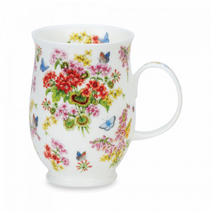 Кружка «Цветочный Сад. Красные цветы», 310 мл, костяной фарфор, белый, декор, серия Suffolk, DUNOON, Великобритания, DUNOON (Великобритания)
