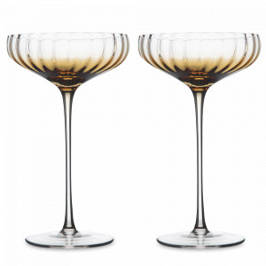 Набор из 2-х бокалов для шампанского/креманок Amber, 255 мл, 18.6 см, стекло, желтый, серия Gemma, LIBERTY JONES, Россия, Свадебные бокалы