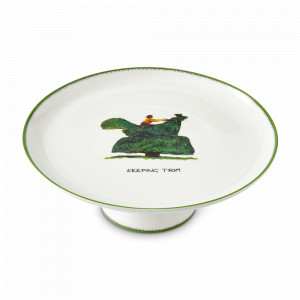 Блюдо для торта на ножке Doodles, 27 см, фарфор костяной, белый, декор, серия Kit Kemp, SPODE, Великобритания, SPODE (Великобритания)