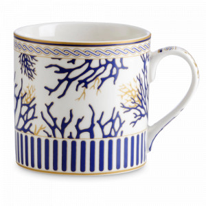 Кружка , 400 мл, фарфор, белый, синий, серия Corallo, Pozzi Milano 1876, Италия, Большие кружки