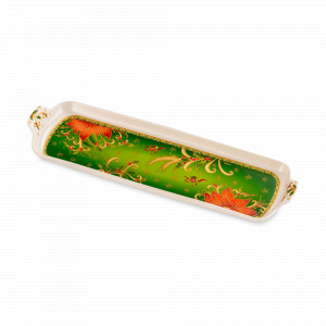 Блюдо прямоугольное «Palais Royal Рождественская звезда», 35 х 11 см, фарфор, декор, LAMART, Италия, Прямоугольные блюда для сервировки