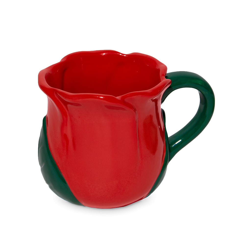 Кружка 3D, 350 мл, керамика, красный, серия Rose, DOIY, Испания