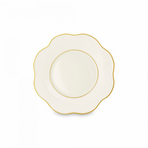 Тарелка пирожковая Marly, 15 см, фарфор, белый, золотой, серия Anemone, LE COQ, Италия, Тарелки хлебные