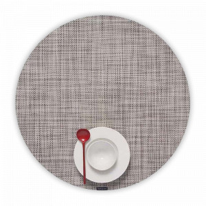 Салфетка подстановочная круглая, диам. 38 см, цвет гравия (Gravel), серия Mini Basketweave, CHILEWICH, США, CHILEWICH (США)