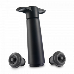 Насос вакуумный с 2 пробками для вина, размер: 12,8 х 7 см, материал: пластик, цвет: черный, VACU VIN, Нидерланды, VACU VIN (Нидерланды)