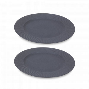 Набор обеденных тарелок, 2 предмета, 27 см, фарфор, серый, серия Soft Ripples, LIBERTY JONES, Россия, Наборы тарелок из фарфора