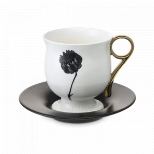 Пара чайная, 150 мл, фарфор, белый, декор, серия Herbariae, LIBERTY JONES, Россия, Чайные пары