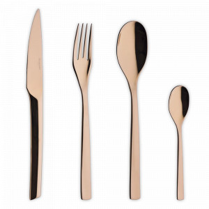 Набор столовых приборов на 6 персон Cuivre, 24 предмета, нержавеющая сталь 18/10, стальной, серия Guest, GUY DEGRENNE, Франция, Столовые приборы GUY DEGRENNE