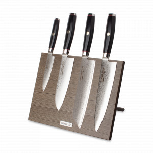 Набор кухонных ножей, 4 штуки, на магнитной подставке ComposeEat (венге), серия Ypsilon (193 слоя), YAXELL, Япония, YAXELL (Япония)