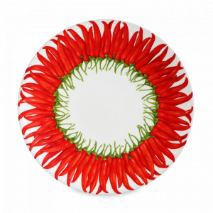 Тарелка обеденная Red Sun, 28 см, костяной фарфор, красный, серия Red, TAITU, Италия, Итальянский фарфор