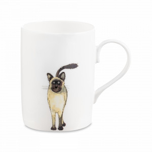 Кружка «Кошки Сиамский кот», 325 мл, костяной фарфор, декор, серия Люси, ROY KIRKHAM, Великобритания, Чашки