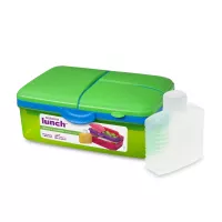 Ланч-бокс четырехсекционный с бутылкой, 1,5 л, пластик, серия To Go, SISTEMA, Новая Зеландия, 