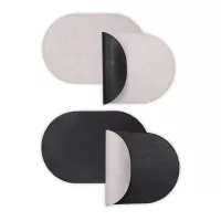 Набор 4-х двухсторонних сервировочных салфеток, 30 х 45 см, ПВХ, черный/светло-серый, серия Pool, LIBERTY JONES, Россия, 