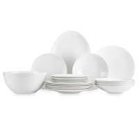 Сервиз столовый на 6 персон, 20 предметов, костяной фарфор, белый, рельеф, серия Терраса, NARUMI, Япония