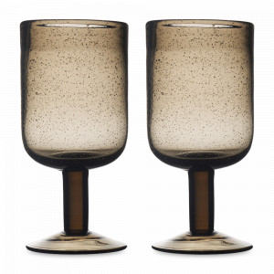 Набор из 2-х бокалов для вина, 410 мл, 17 см, стекло, серый, серия Flowi, LIBERTY JONES, Россия, Наборы бокалов для красного вина