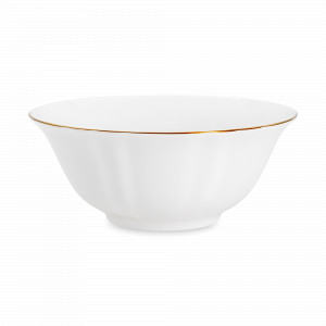 Салатник порционный «Лотос», 400 мл, 14 см, костяной фарфор, белый, золотой, серия Emily, ANNA LAFARG, Китай, Китайский фарфор