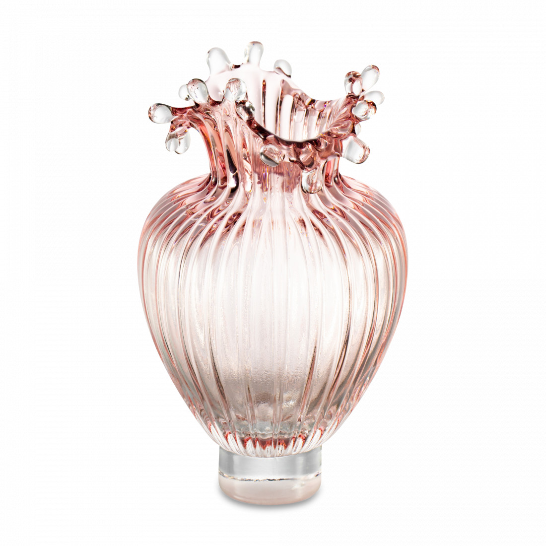Ваза Роялти, 24.5 см, стекло, розовый, Rasteli, Бельгия