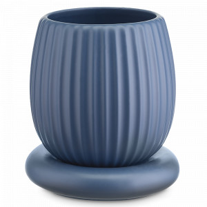 Горшок цветочный, 20.5 см, 2.7 л, доломит, темно-синий, серия Edge, TKANO, Россия, Горшки для цветов