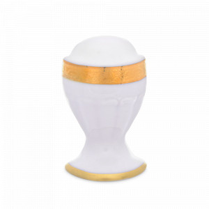 Перечница Матовая полоса, 6 см, фарфор, белый, золотой, серия Мария-Тереза, REPAST, Чехия, Мария-Тереза REPAST