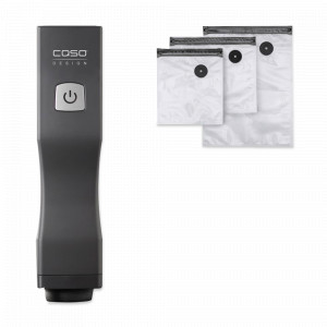 Вакууматор ручной Vacu OneTouch, нержавеющая сталь, пластик, черный, CASO, Германия, Вакуумные упаковщики CASO