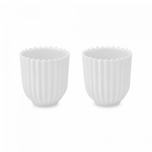 Набор из двух подставок для яиц, 5 см, фарфор, белый, серия Edge, TKANO, Россия, Кухонные аксессуары TKANO