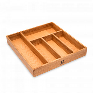 Лоток для столовых приборов большой, 40 х 38 см, дуб, коричневый, UNECA, Россия, Подставка под столовые приборы