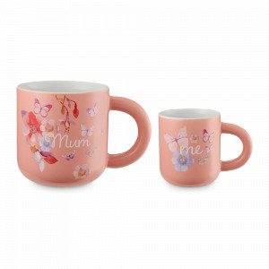 Набор из 2-х кружек Цветы, 380 и 120 мл, фарфор, светло-оранжевый, декор, серия Camilla, MAXWELL WILLIAMS, Австралия, MAXWELL & WILLIAMS (Австралия)