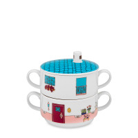 Набор из 2-х детских суповых чашек «Домик», фарфор, декор, VISTA ALEGRE, Португалия