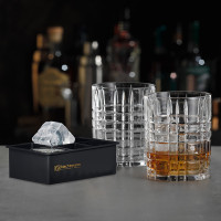 Набор из 3-х предметов Square Ice Cube,  два стакана 345 мл и емкость для льда, прозрачный, хрустальное стекло, пластик, серия Square, NACHTMANN, Германия_00810480050801253823.jpg
