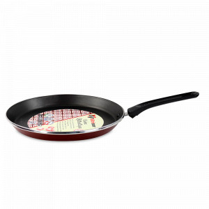 Сковорода блинная, 28 см, сталь, стеклоэмаль, красный, серия Authentique Burgundy, VITRINOR, Испания, Сковороды блинные