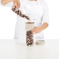 Набор контейнеров для сыпучих продуктов, 5 предметов, пластик, силикон, бежевый, серия Flip Storage, LEKUE, Испания_00817020063604643072.jpg