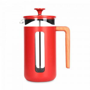 Френч - пресс кофейник, 1 л, нержавеющая сталь, стекло, красный, серия La Cafetiere, KITCHEN CRAFT, Великобритания, Кофейники с прессом