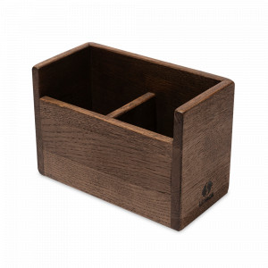 Подставка для кухонных принадлежностей 2-хсекционная, 22 х 11 х 15 см, темно-коричневый, UNECA, Россия, Подставки для кухонных аксессуаров