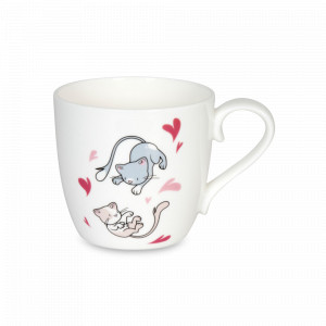 Кружка «Танец, Милые кошечки», 425 мл, фарфор, белый, декор, KOENITZ, Германия, Большие кружки
