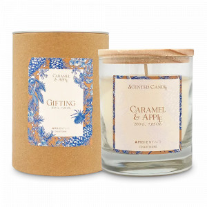 Свеча ароматическая «Caramel and Apple», 40 часов горения, воск, стекло, серия Gifting, AMBIENTAIR, Испания, Ароматические диффузоры с палочками