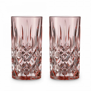 Набор из 2-х высоких стаканов Fresh Colors, 395 мл, хрустальное стекло, розовый, серия Noblesse, NACHTMANN, Германия, Набор бокалов для коктейлей