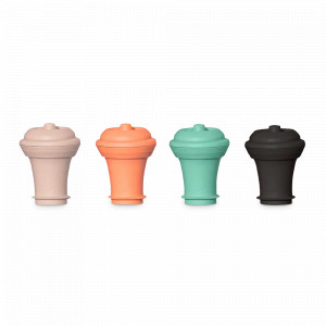 Набор из 4-х пробок для вакуумного насоса Loop, силикон, пластик, мультиколор, VACU VIN, Нидерланды, VACU VIN (Нидерланды)