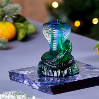Статуэтка декоративная Змея , 12 см, хрусталь, сине-зеленый, DECOR DE TABLE, Россия_00817590060352341891.jpg
