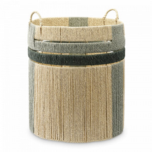 Корзина плетеная Bongo Sage, размер L, шпагат, металл, бежевый, серия Ethnic, TKANO, Россия, Органайзеры для хранения