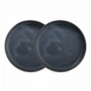 Набор обеденных тарелок, 2 предмета, 26 см, фарфор, черный, серия Cosmic Kitchen, LIBERTY JONES, Россия, Наборы тарелок для кухни