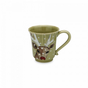 Кружка Green, 320 мл, керамика, декор, серия Deer Friends, COSTA NOVA, Португалия, Deer Friends COSTA NOVA