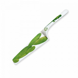 Лопатка для торта, 25 х 6, костяной фарфор, белый, зеленый, серия Cactus, TAITU, Италия, Лопатки для торта