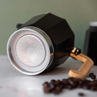 Кофеварка гейзерная, 290 мл, нержавеющая сталь, алюминий, пластик, черный, серия La Cafetiere, KITCHEN CRAFT, Великобритания_00813080051633366386.jpg