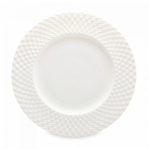 Тарелка обеденная, 27 см, фарфор, белый, рельеф, серия Капля, DECOR DE TABLE, Россия, Тарелки обеденные