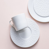 Блюдце для чайной чашки PERLES DE ROSEE, 15.8 см, фарфор, белый, рельеф, серия Collection L, GUY DEGRENNE, Франция_00810280041511765155.jpg