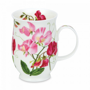 Кружка «Душистый горошек Саффолк», 310 мл, костяной фарфор, декор, серия Suffolk, DUNOON, Великобритания, Кружки фарфоровые 300 мл.