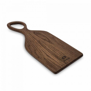 Доска разделочная с ручкой, 41 х 15 см, дуб, коричневый, UNECA, Россия, Разделочные доски